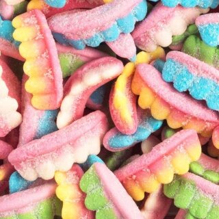 Multicolored acidic dentures (Dentaduras)