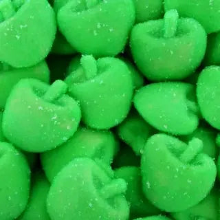 Soft flat green apples