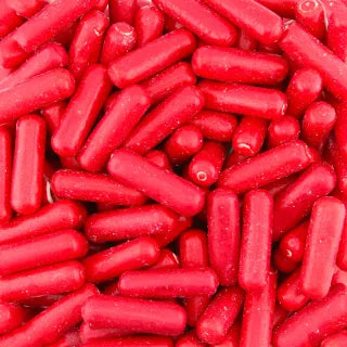 Red chewing gum lipstick